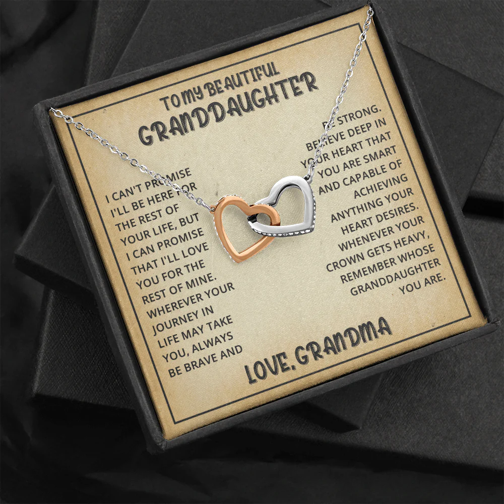 [ALMOST SOLD OUT] Interlocked Hearts Necklace- Granddaughter Love Grandma - Image 3