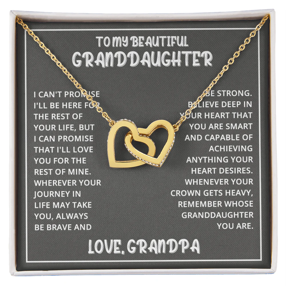 Interlocked Hearts Necklace - Granddaughter Be Brave - Image 3