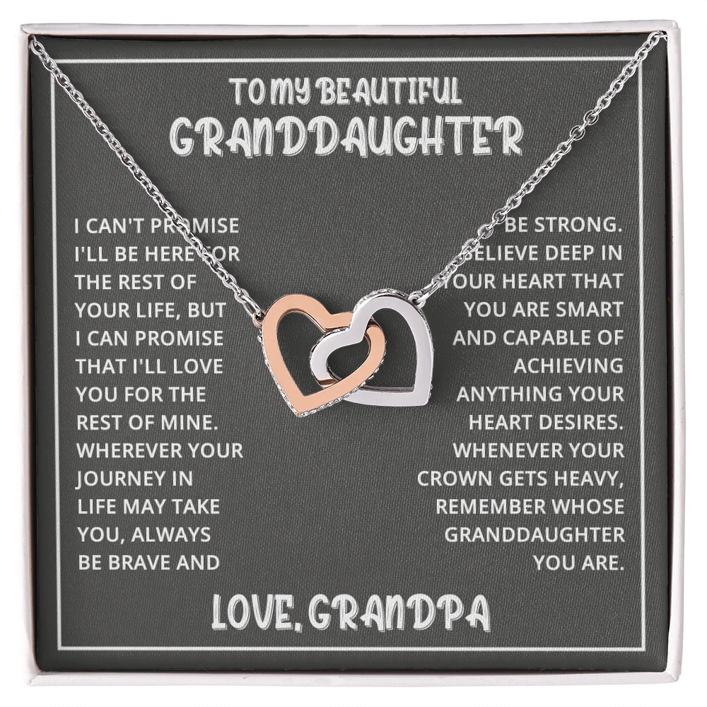 Interlocked Hearts Necklace - Granddaughter Be Brave - Image 4