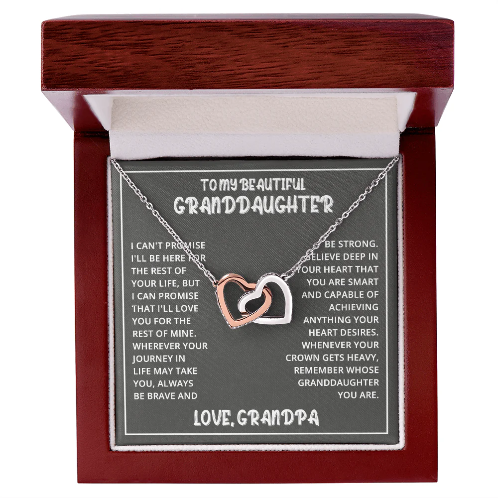 Interlocked Hearts Necklace - Granddaughter Be Brave - Image 5