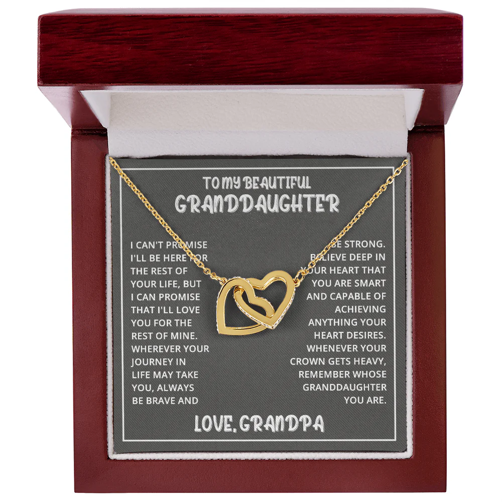 Interlocked Hearts Necklace - Granddaughter Be Brave - Image 6