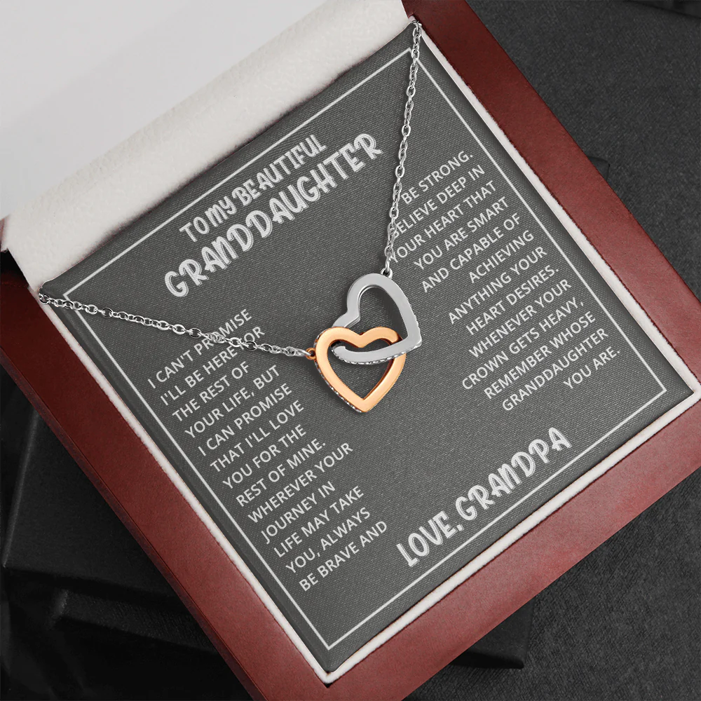 Interlocked Hearts Necklace - Granddaughter Be Brave - Image 7
