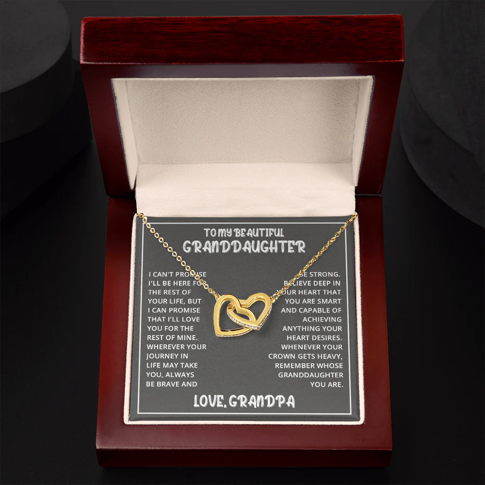 Interlocked Hearts Necklace - Granddaughter Be Brave - Image 8