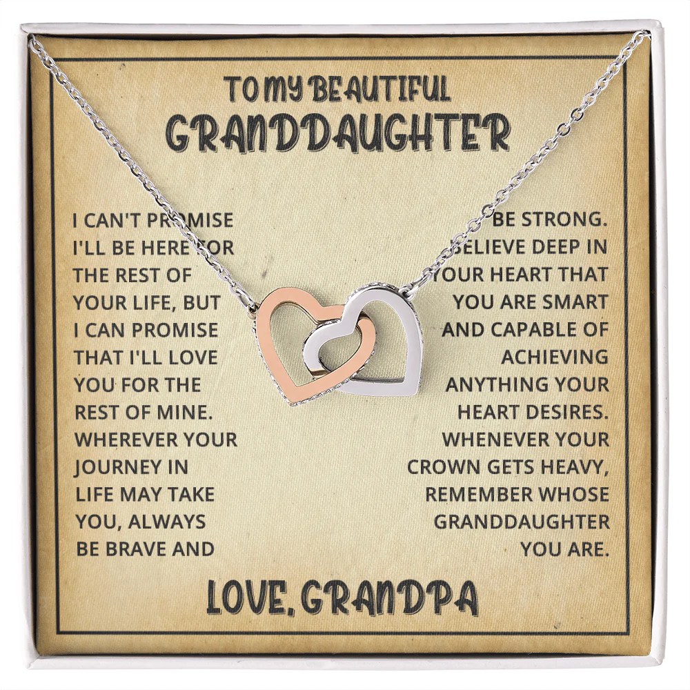 Granddaughter Promise - Interlocked Hearts Necklace - Image 3