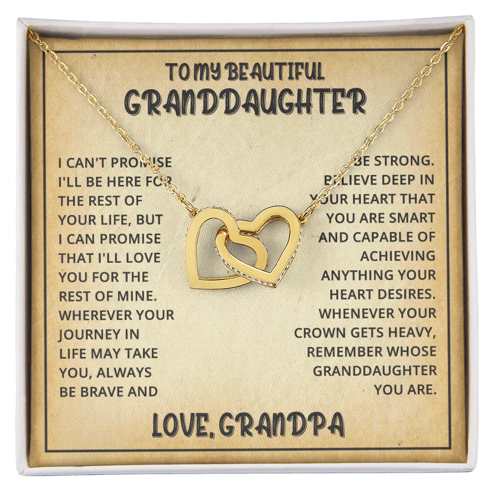 Granddaughter Promise - Interlocked Hearts Necklace - Image 4