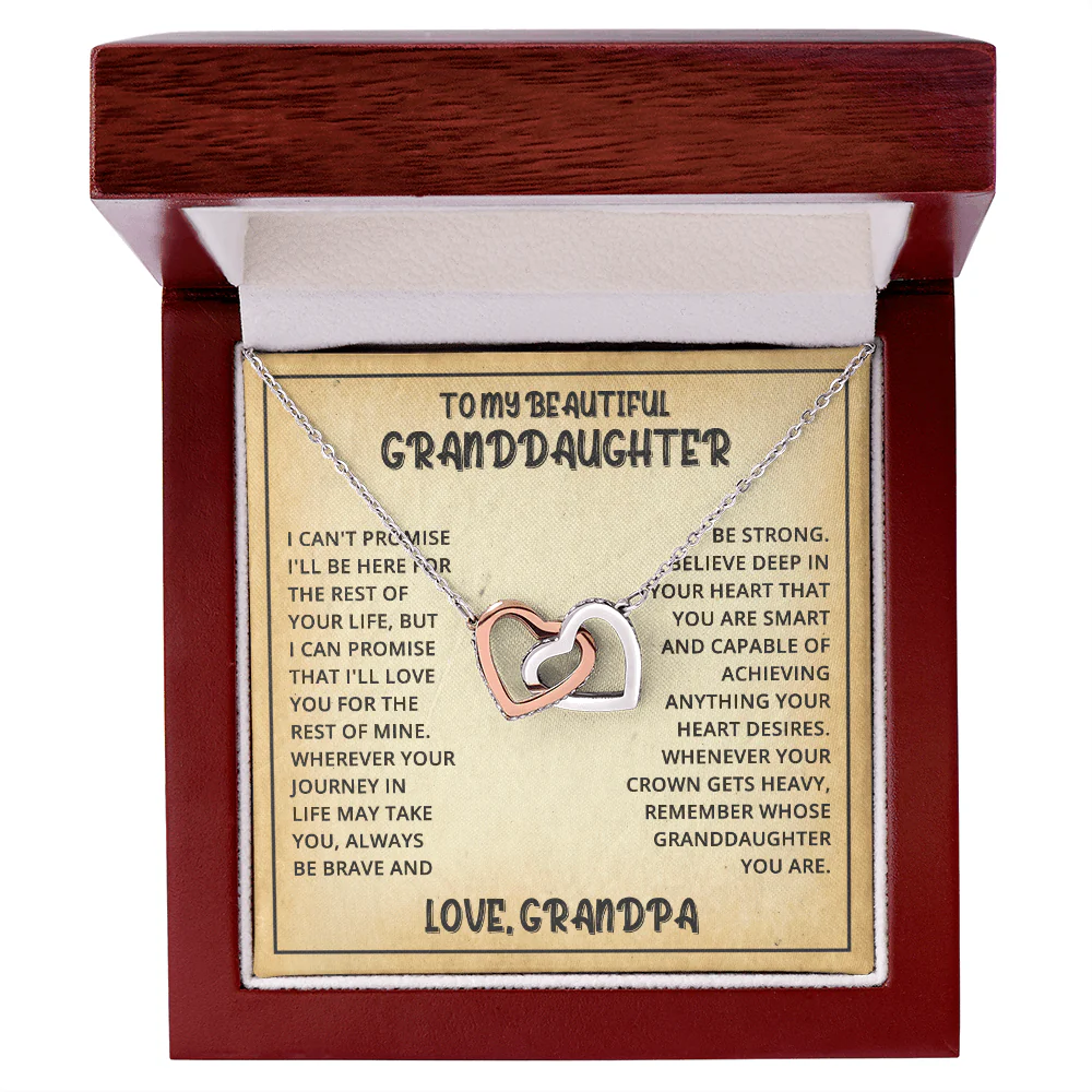 Granddaughter Promise - Interlocked Hearts Necklace - Image 5