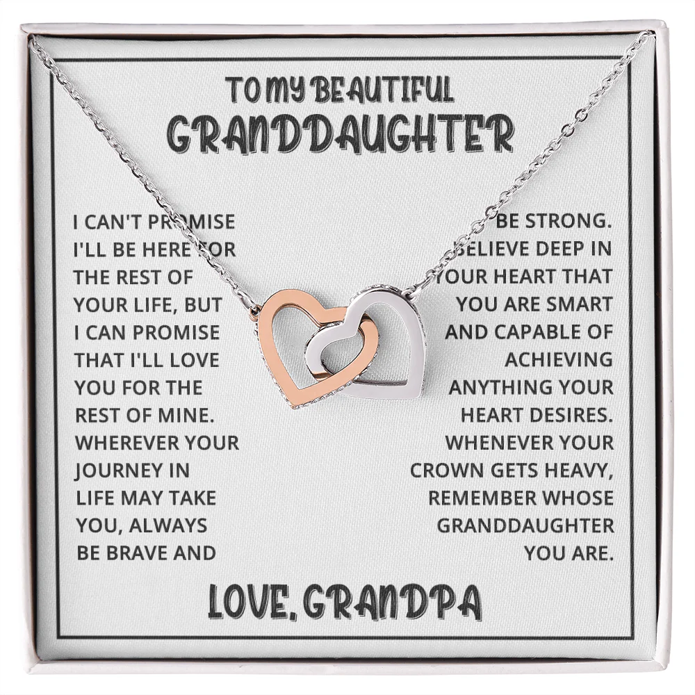 Interlocked Hearts Necklace - Granddaughter I Can Promise - Image 3