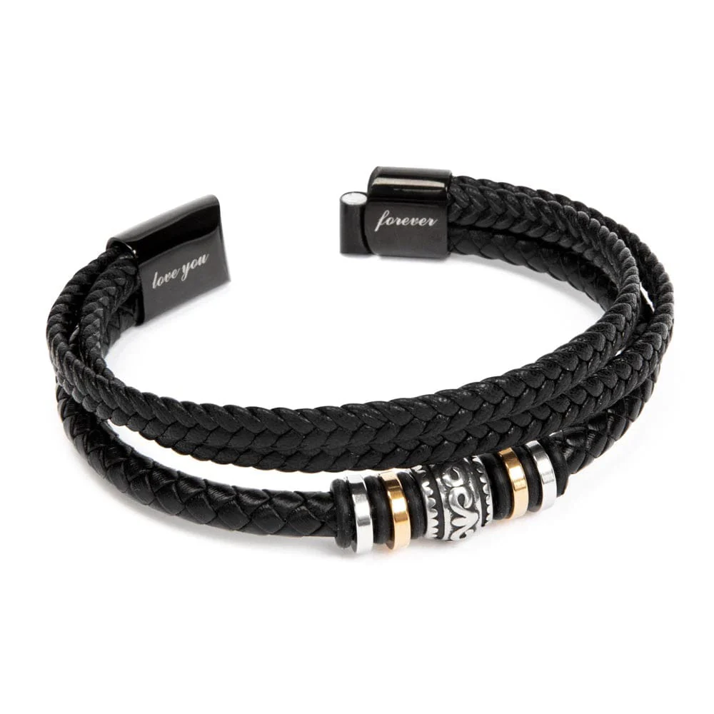 ZIAVIA | To My Grandson - LOVE YOU FOREVER - MEN'S LEATHER BRACELET - Image 6