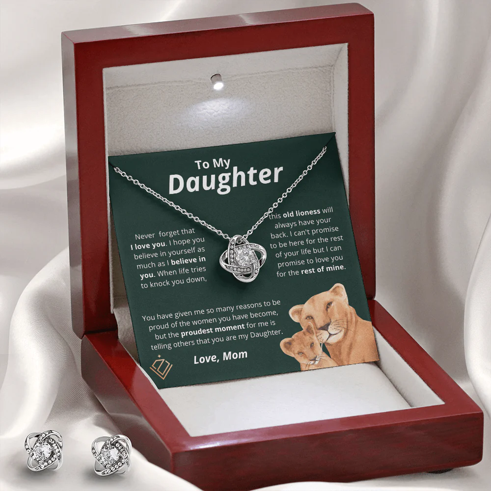 Vesta Knot Necklace - Daughter Proudest Mom - Image 3