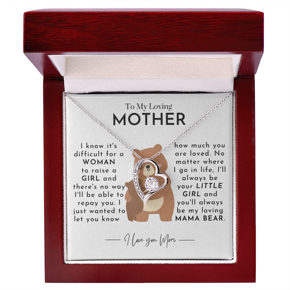 Mother's Day Gift from Daughter | Mama Bear | Heart Necklace - Image 3