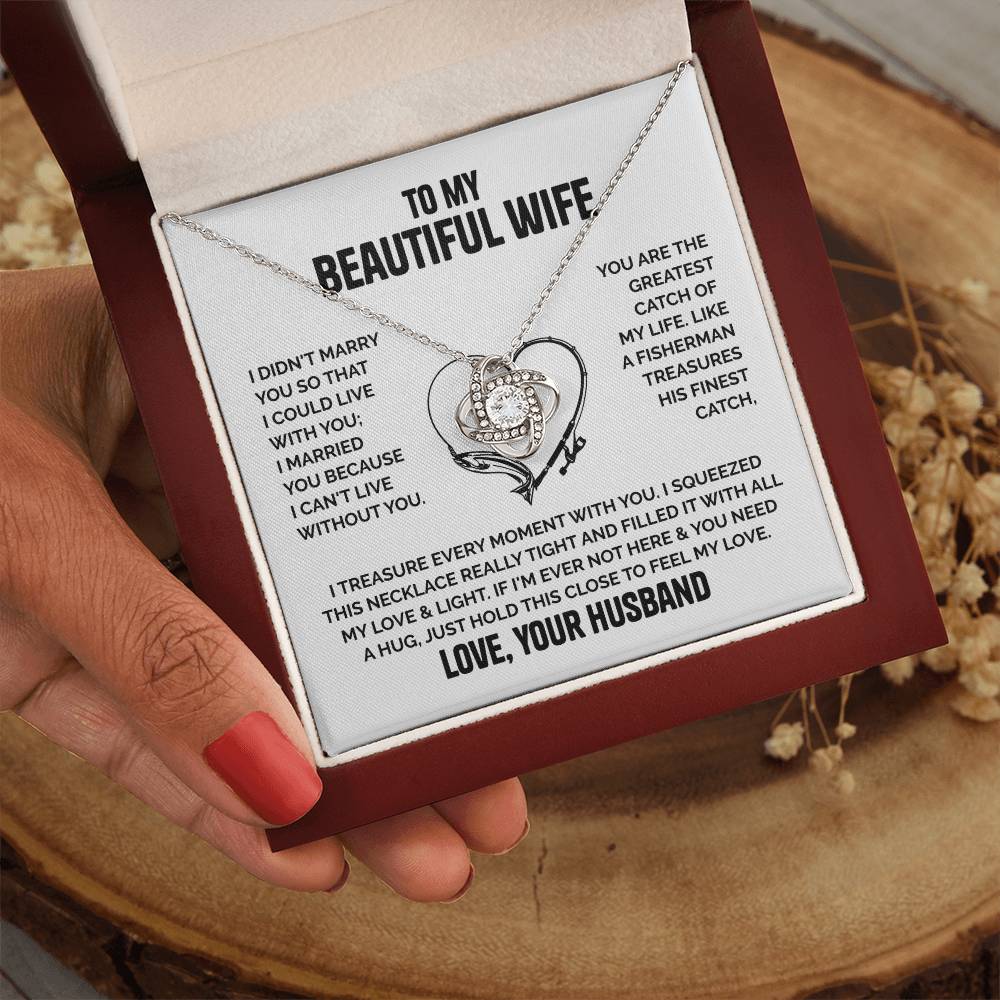 ZIAVIA | To My Beautiful Wife | I can't live without you | Vesta Knot Necklace - Image 5