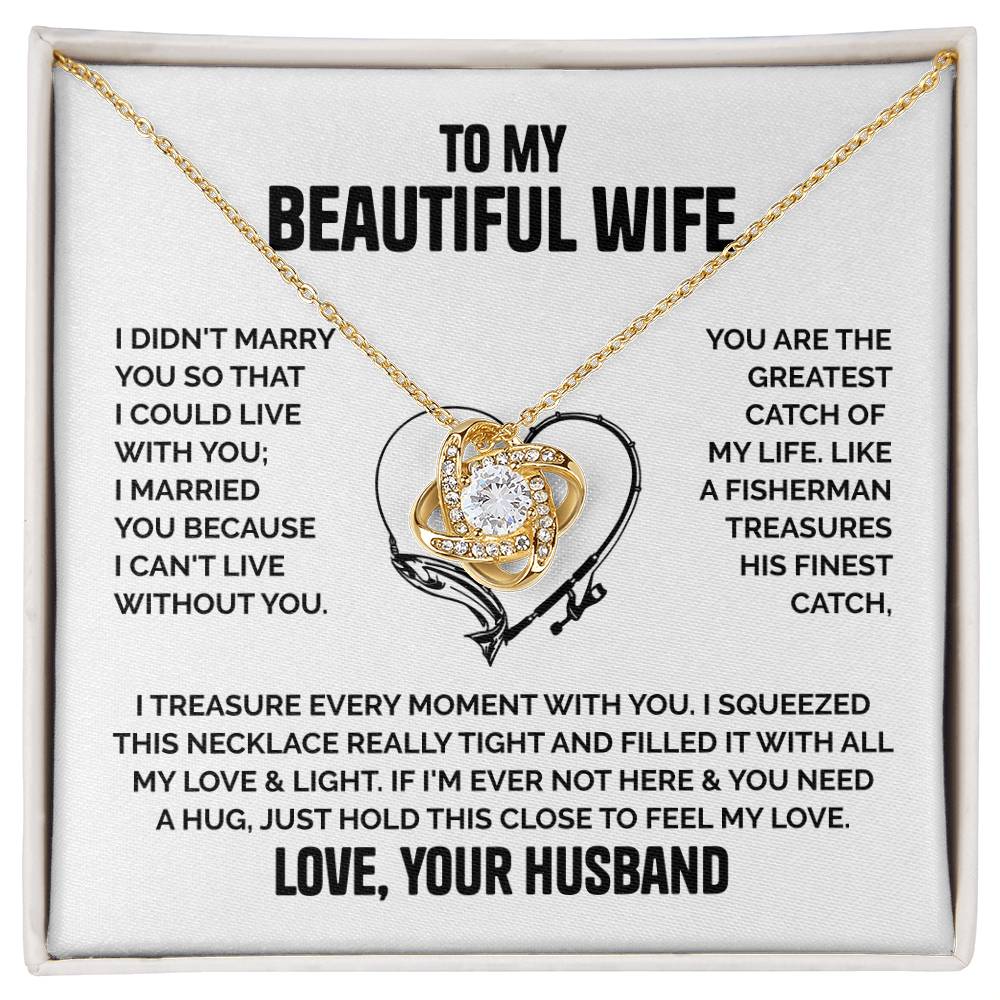 ZIAVIA | To My Beautiful Wife | I can't live without you | Vesta Knot Necklace - Image 6