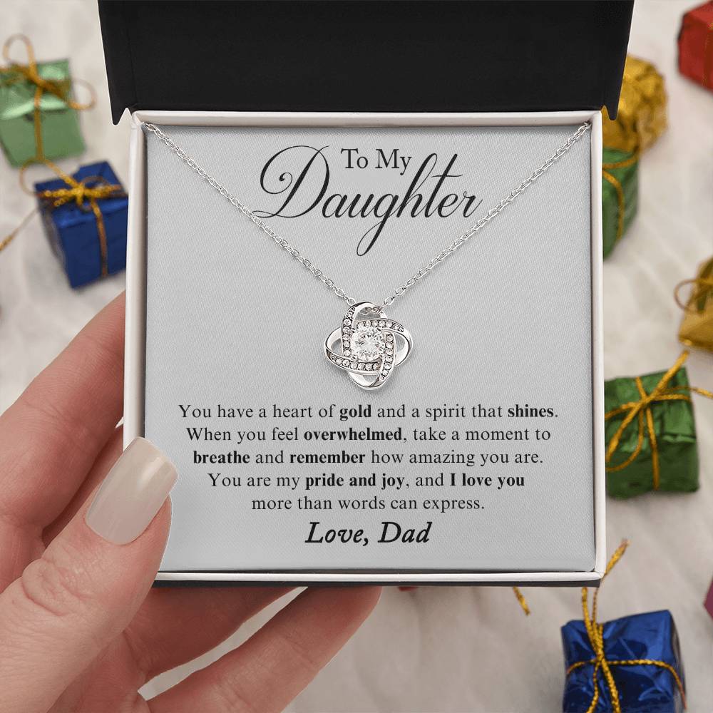 ZIAVIA  |  Vesta Knot Necklace  |  Daughter Heart Of Gold - Image 7